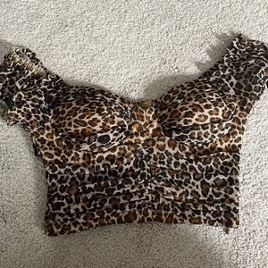 Hello Molly Crop cheetah print